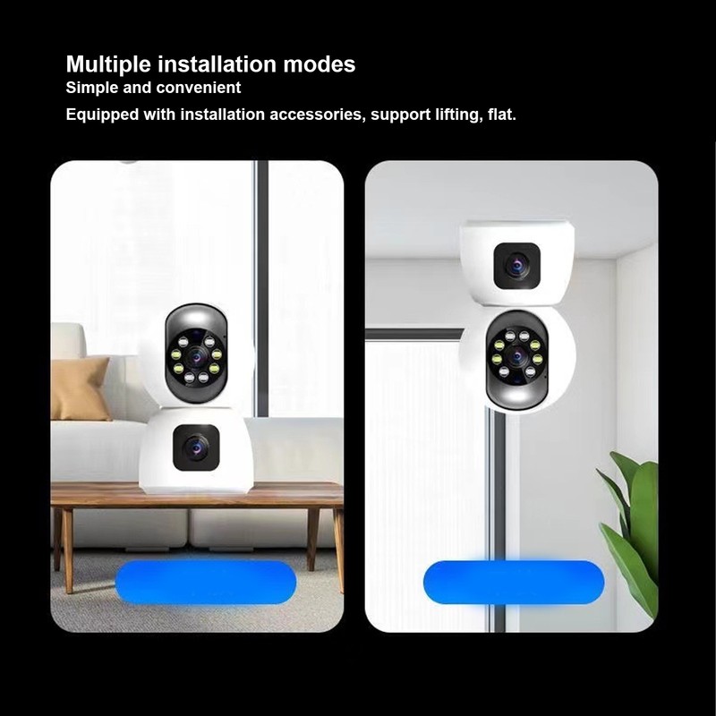 WiFi Dual Lens Security Camera HD Wireless Home Camera with
