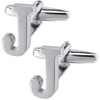 A-Z Initial Cufflink for Men, Classic 18k Gold Silver Black