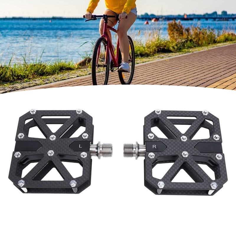 Mountain Cycling Pedals Carbon Fiber 3 Bearing Anti Slip Hollow