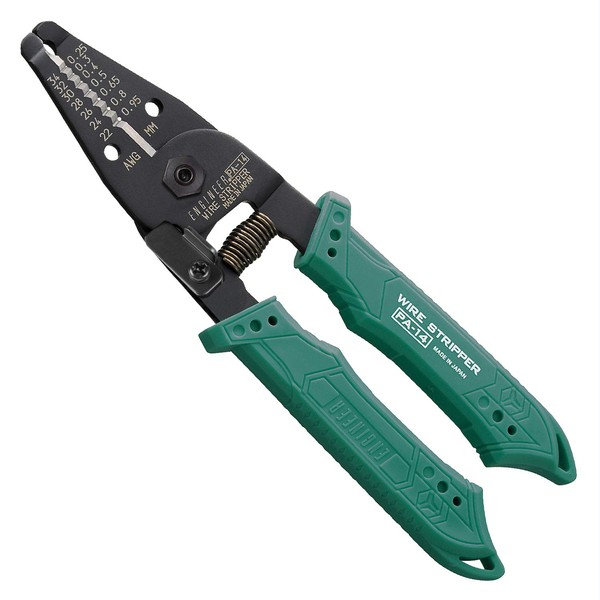 ENGINEER PA-14 Professional Precision Wire Strippers for thin wire (AWG34 - AWG22), sharp and perfectly round finishing edge, Spring loaded Comfortable Handles, Made in Japan
