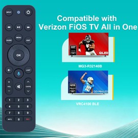 RETROSUN Voice Replacement Remote Control for Verizon FiOS TV All in One, Compatible with MG3-R32140B & VRC4100 BLE