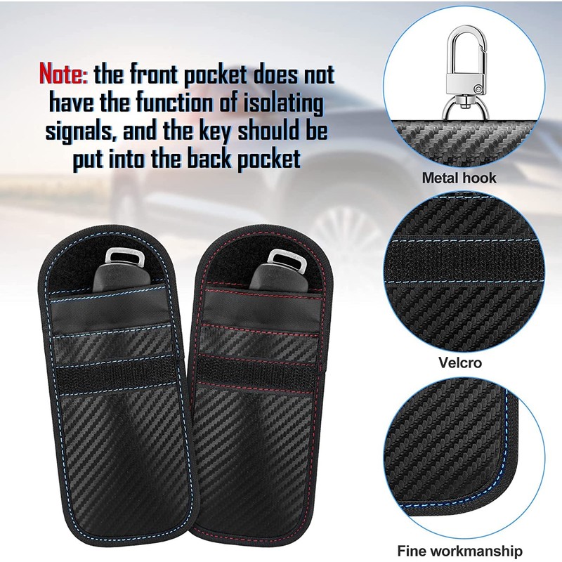 2 Pack Upgraded Faraday Bag for Key Fob, Premium Faraday