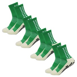 Yufree 4 Pairs Mens Grip Soccer Socks Non Slip Grippy Women Socks for Football Basketball Sports