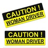 Biomar Labs® 2 x Vinyl Stickers Caution Woman Driver Lady