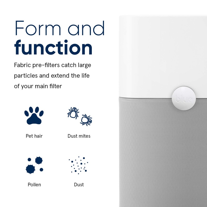 BLUEAIR Blue Pure 211+ Light Gray Pre-Filter, Washable Fabric Traps