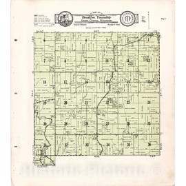 Historic 1931 Wall Map - Atlas and plat Book of Green County, Wisconsin - Map of Brooklyn Township Green County, Wisconsin 16in x 18in