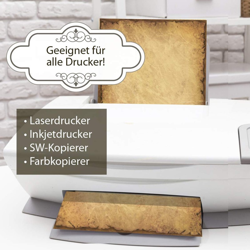 TATMOTIVE Letter Paper Cardboard Vintage Retro DIN A4, 170 g/m²,
