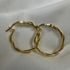 Gold Plated Sterling Silver Twisted Rope 25mm Creole Hoop Earrings