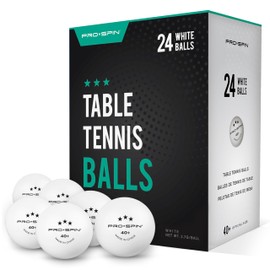 PRO-SPIN Ping Pong Balls - White 3-Star 40+ Table Tennis Balls (Pack of 24) | High-Performance ABS Training Balls | Ultimate Durability for Indoor/Outdoor Ping Pong Tables, Competitions, Games