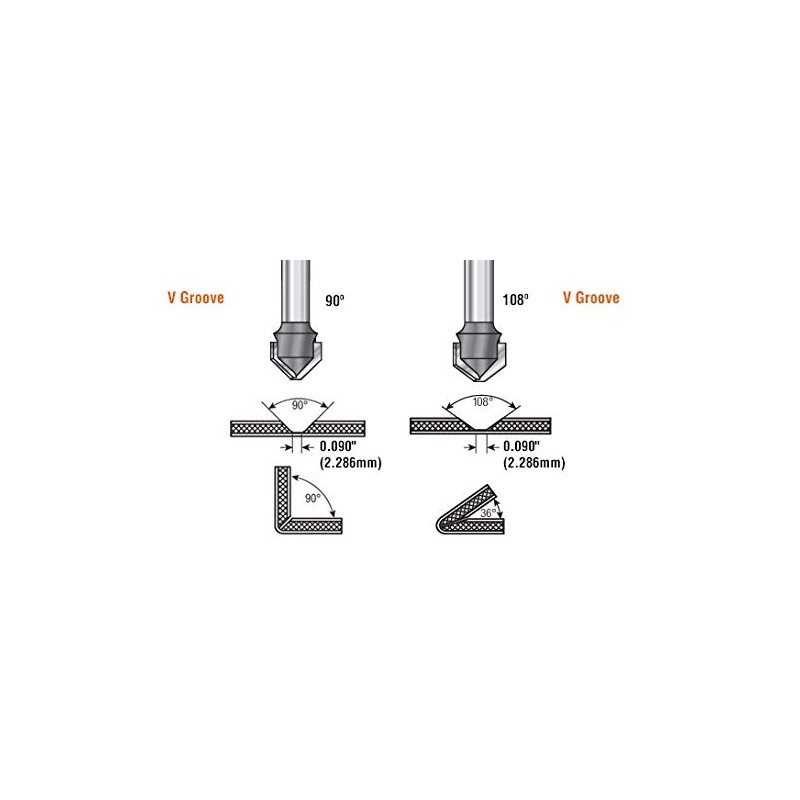 Amana Tool 45737 V-Groove 155 Deg. Folding for Aluminum Composite
