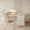 Lufeiya White Desk with Fabric File Drawers Cabinet, 47 Inch