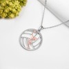 HUKKUN Volleyball Necklace Made of Sterling Silver, Women's Volleyball Pendant,