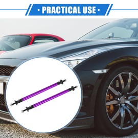 VekAuto 2 Pcs Bumper Splitter Support Rod, 150mm Universal for Car Metal Purple Black