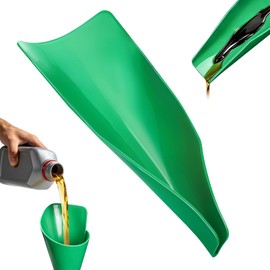JUSTTOP Flexible Oil Funnel,Reused Flexible Foldable Oil Drain Funnel,Form a Funnel Flexible Draining Tool for Most Cars, Trucks, Motorcycles,Soft Silicone Material,Easy to Clean
