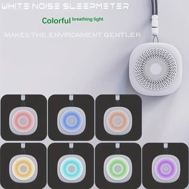 Mini Sleep Sound Machine, White Noise Machine with 10 Soothing Sounds, Upgrated 7 Breathing Colors Night Light, Sound Therapy for Relax, Office, Home, Travel