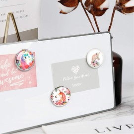 (Update) Cosylove 16pcs Cute Cat Refrigerator Magnets, Crystal Glass Fridge Magnets for Office Cabinets, Whiteboards, Photos, Beautiful Decorative Magnets for, Decorate Home (Unicorn)