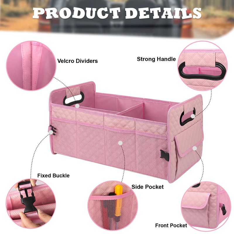 JiatuA Car Trunk Organizer for SUV, Car Storage Organizer Collapsible