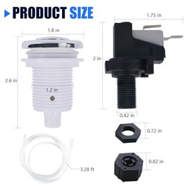 Fuoequl 16A On Off Push Button Switch Jetted Whirlpool Jet for Bath Tub Spa Garbage (Black) (Coloration, White)