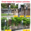 ZhanGe A-Frame 16.4ft/5M Aluminum Telescopic Extension Ladder Portable Heavy Duty
