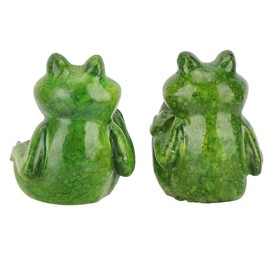 Nimomo Pack of 2 Resin Decoration Durable Resin Frogs Statue Garden Decoration Sculpture Outdoor Garden Decoration Sculpture for Home Desk Garden Ornament for Home Desk Garden Ornament
