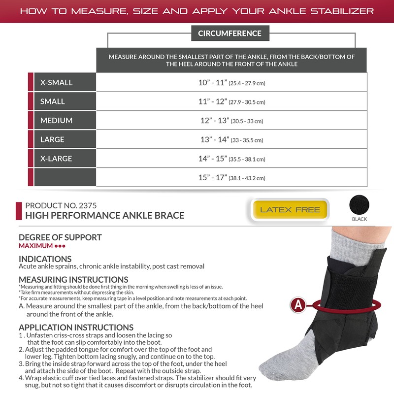 OTC Ankle Stabilizer, Exoskeleton Support, Heel Locking Straps, Medium