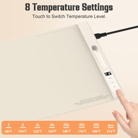 MORFY Food Warming Mat for Buffet, Food Warming Mats for Countertop, Silicone Heating Mat with 8 Temperature Levels 1-4H Timer Auto Shut-Off, Food Warmers for Parties, Gatherings, Everyday Use