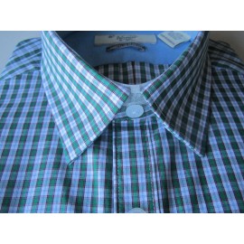 Penguin NEW NWT PENGUIN MUNSINGWEAR ash green plaid MEN DRESS SHIRT 14.5 LS 32/33 Slim