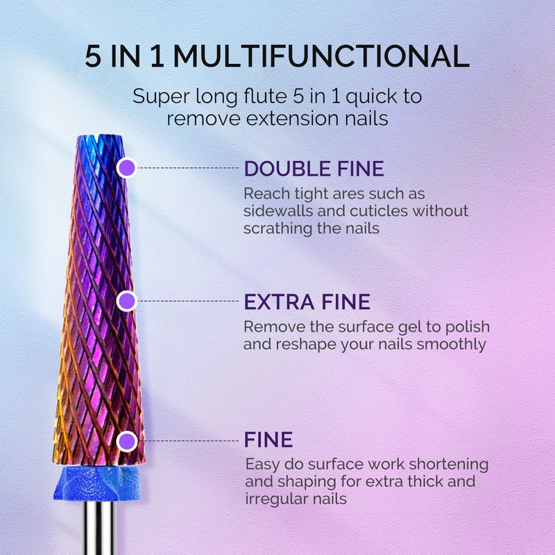 MelodySusie 3Pcs Nail Drill Bits Set, 3/32'' Carbide Tungsten Bits,