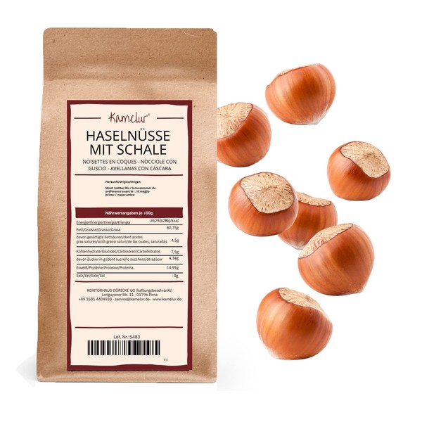 Kamelur Italian hazelnuts with shell, 1 kg, tasty nuts with