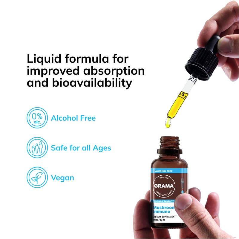 Grama Wellness USDA Organic Mushroom Supplement | Immune Support Mushroom