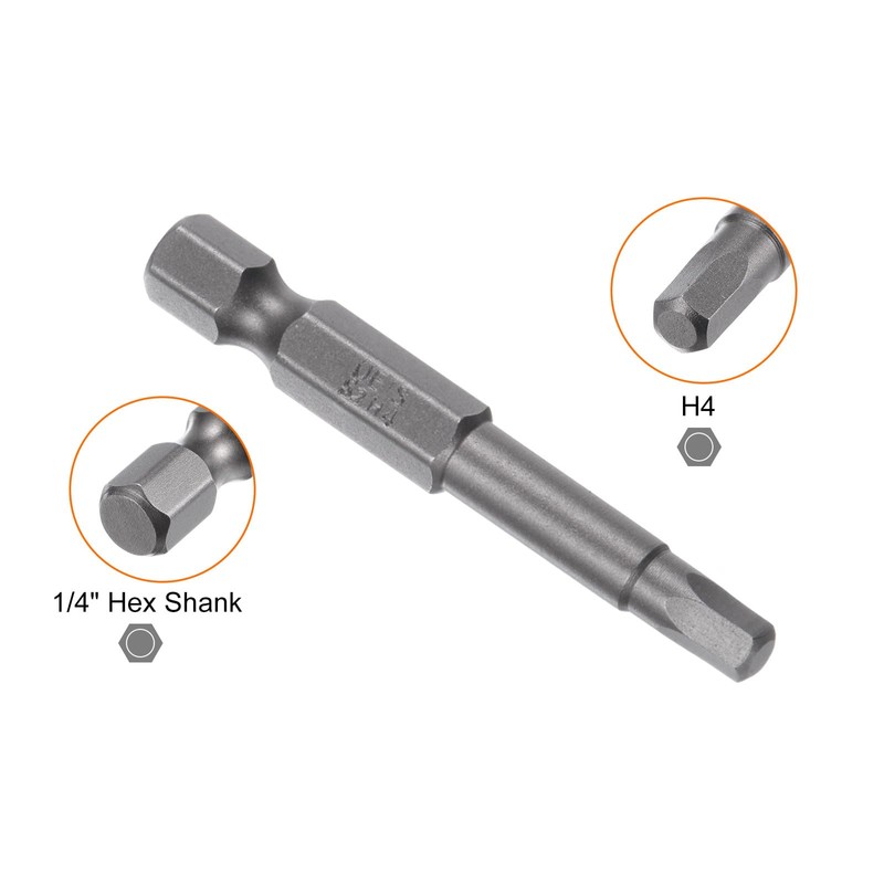 sourcing map 10pcs H4 Hex Screwdriver Bit 1/4" Hex Shank