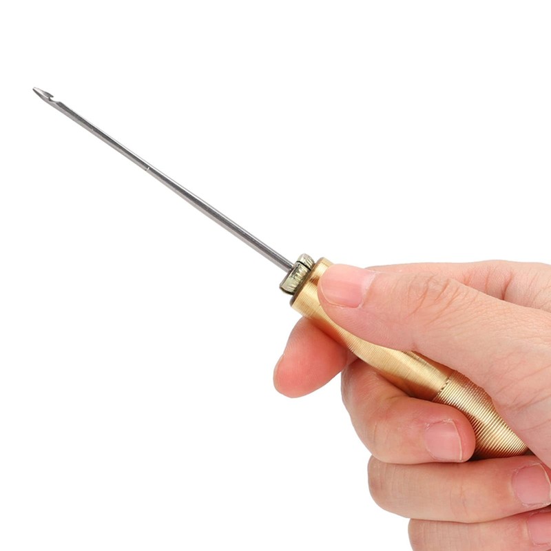 Chazcool 2 Set Leather Sewing Awl Needle with Copper Handle
