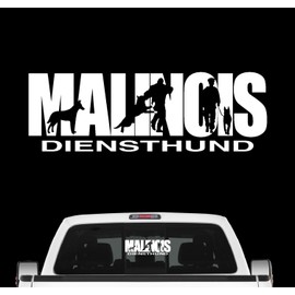 siviwonder Malinois Dog Sport Car Sticker Dog Film Belgian Mali Service Dog Colour White Size 80 cm