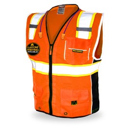 KwikSafety - Charlotte, NC - CLASSIC Safety Vest [JUMBO Pocket] Class 2 ANSI OSHA High Visibility Reflective Heavy Duty Mesh Zipper HiVis Construction HiViz Work Gear/Orange 2XL