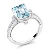 Gem Stone King 3.11 Cttw Sky Blue Simulated Aquamarine and