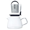 Forlife Bell Glass Teapot with Basket Infuser, 14-Ounce/430ml, White