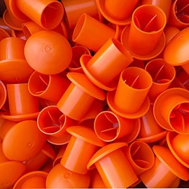 Plastic rebar Safety Cap – 250 PCS Mushroom Rebar Caps, Fits Rebar Stake Size #3 - #9, 3/8" to 1.18", 10M - 30M Orange B