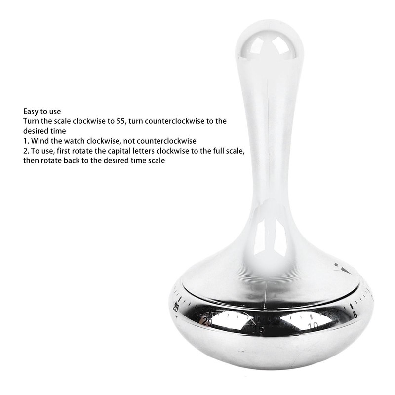 Mechanical Kitchen Timer Professional Spinning Top Shape Clear Scale High