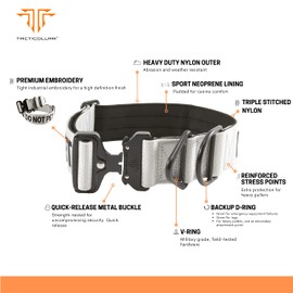 Tacticollar - DO NOT PET, 2 inch Nylon Collar for Small, Medium and Large Dogs, Neoprene Padded Inside, Communicate Your Dogs Needs to Prevent Accidents (Gray Medium)