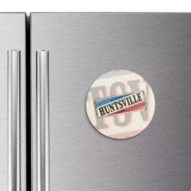 Unbranded Huntsville City Alabama USA Grunge Retro | 4'' X 4'' Round Decorative Magnet