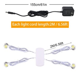 Yaeccc Dimmable LED Mini Spotlight Jewelry Showcase Display Lights Shell Surface Mount (Silvery,Pack-4,Warm White 3000k)