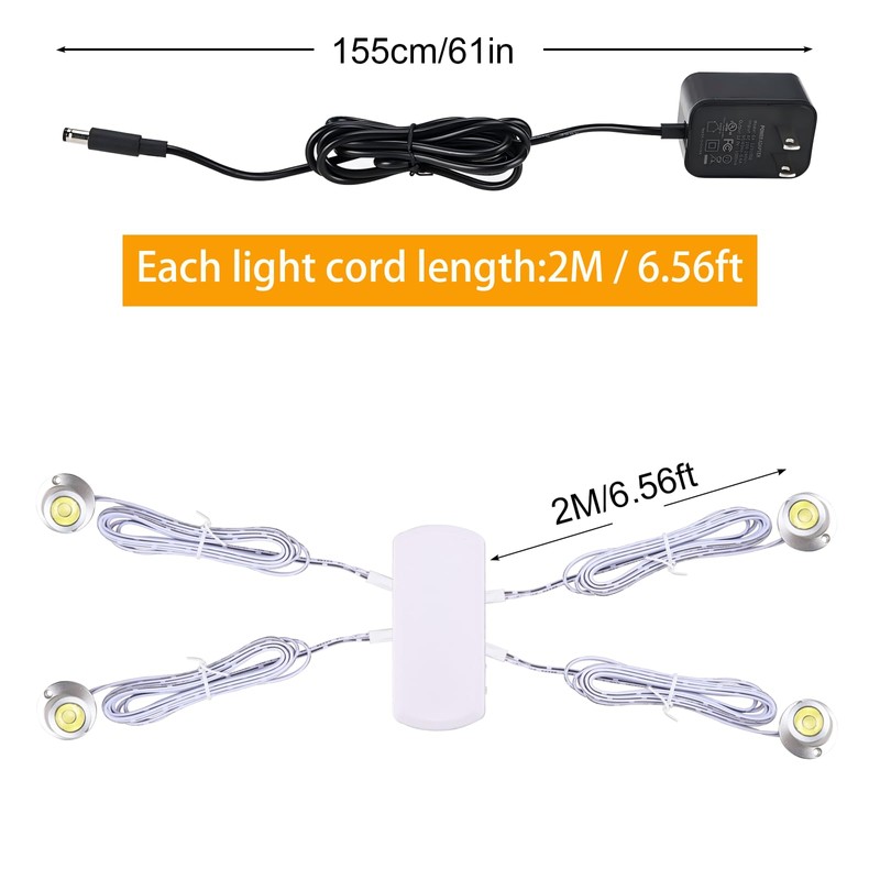 Yaeccc Dimmable LED Mini Spotlight Jewelry Showcase Display Lights Shell