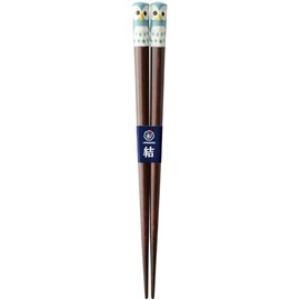 Kawai 121918 Children's Chopsticks Hand-painted Owl, Blue, 7.1 inches (18 cm)