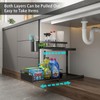 CICUFY Metal Under Sink Organizer,2-Tier Double Sliding Under Sink Storage