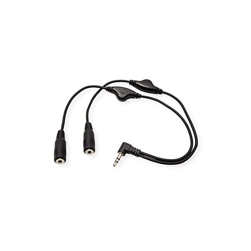 Roline 11094439 Speaker Y Splitter Cable with Volume Control 3.5