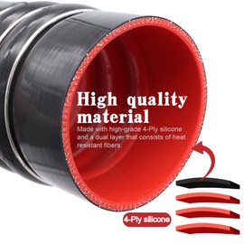 2PCS High Temperature 4-ply Reinforced silicone Charge Air Cooler CAC Hump Hose Boot Set ID 3 inch length 6 inch with stainless steel T Bolt Clamp