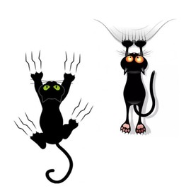 Black Cat Car Sticker, Pack of 2 Funny Car Stickers, Car Decoration Sticker, Bumper Sticker, Car Accessories Decor for Bumper, Window, Walls, Luggage