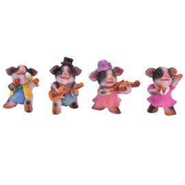 4Pcs Pig Ornaments Textured Exquisite Vivid Cartoon Cute Pig Statue for Bedroom Living Room Desk Decoration