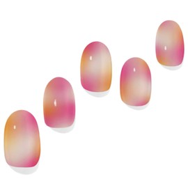 ADORA COUTURE Semi Cured Gel Nail Strips Fall | 30pcs Uv Gel Nail Stickers with Uv Light | Pink Magenta Ombre Nail Wrap | Fall Nail Art Gel Stickers for Nails Uv Light (Ruby Orchid)