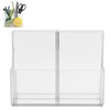 Clear Pen Holder, Plastic Pencil Organizer Cup with 3 Slots,